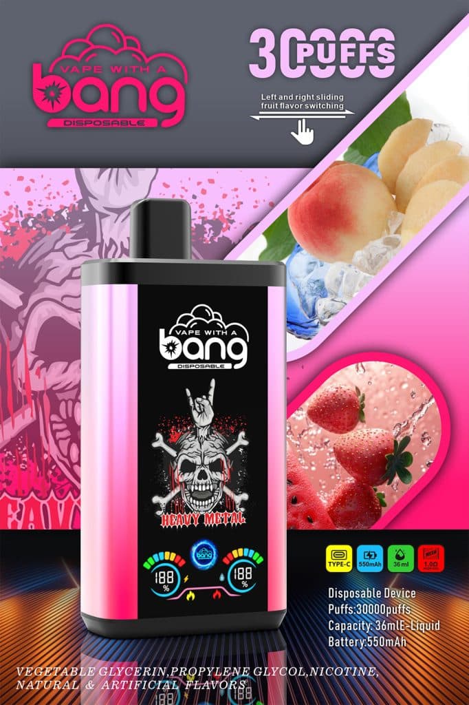 Bang Vape 30000 Puffs 30k PRO Heavy Metal Flavour - engångsvape med 30 000 puffar och dubbelt smaksystem, tillgänglig på vapepuff.