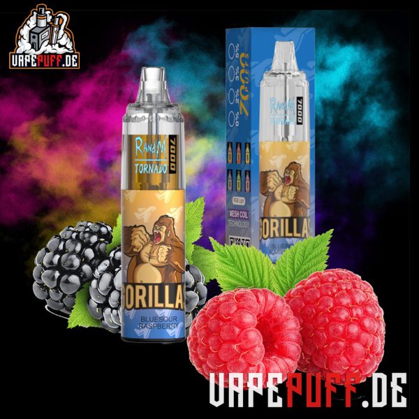 RandM-Tornado-gorilla vape 7000-Bluesour-Rasberry